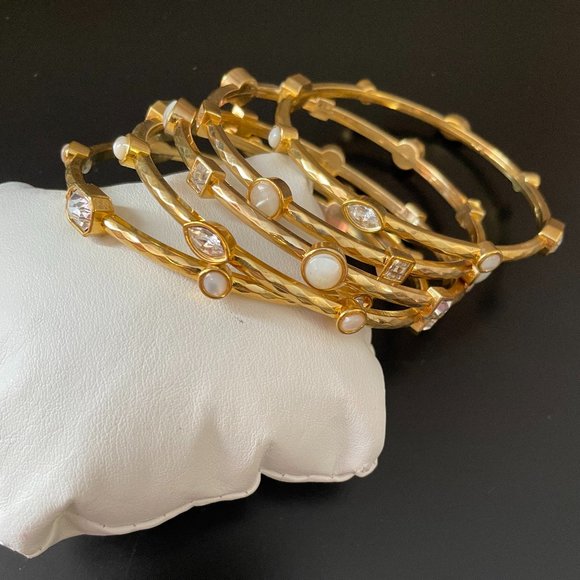 Graziano Gold Tone Stackable Bangles - Picture 2 of 13